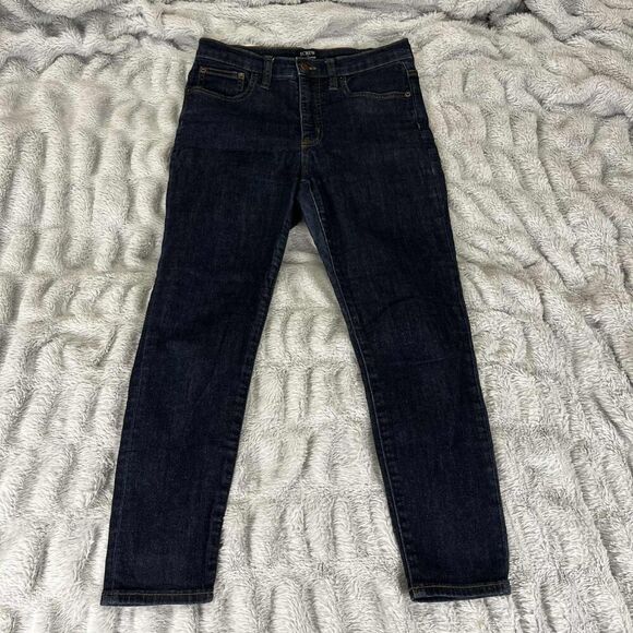 J.Crew Jeans Women 27P 10” High Rise Skinny Dark Wash Denim Re-Imagined Stretch - Picture 1 of 11